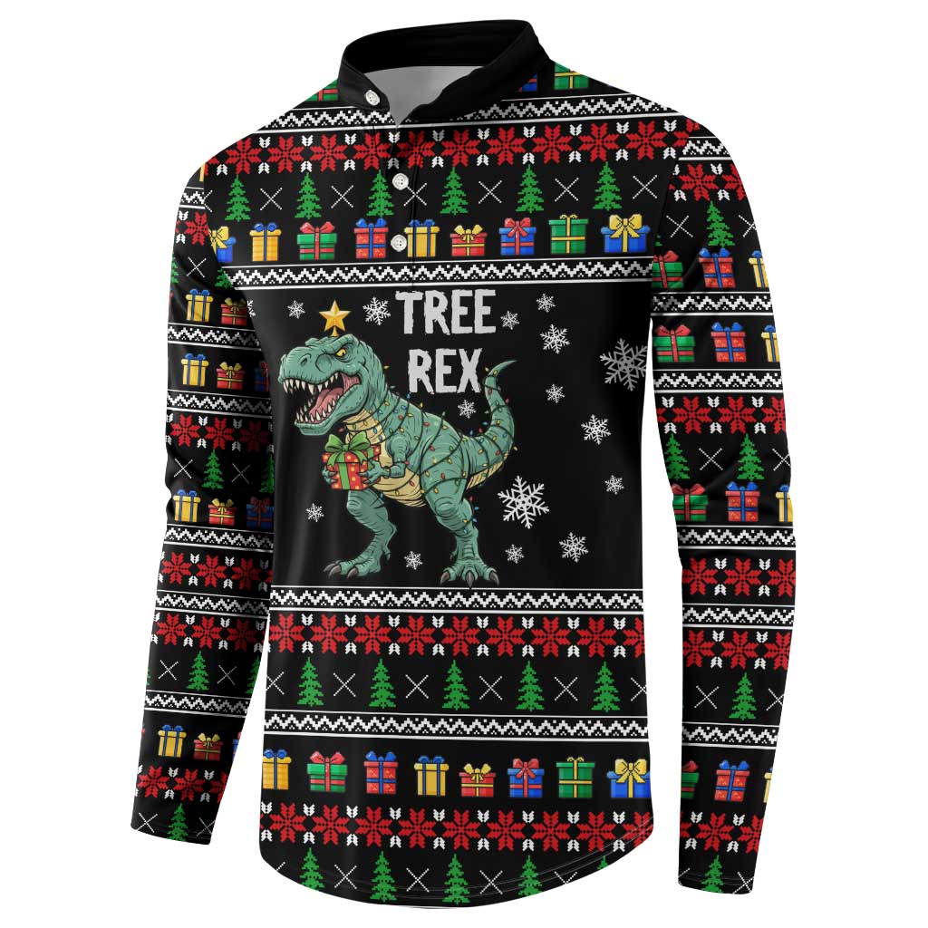 Tree Rex Christmas Button Sweatshirt Xmas Holiday Patterns - Wonder Print Shop