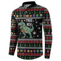 Tree Rex Christmas Button Sweatshirt Xmas Holiday Patterns - Wonder Print Shop