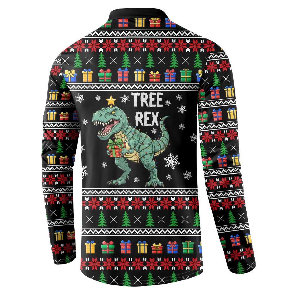 Tree Rex Christmas Button Sweatshirt Xmas Holiday Patterns - Wonder Print Shop