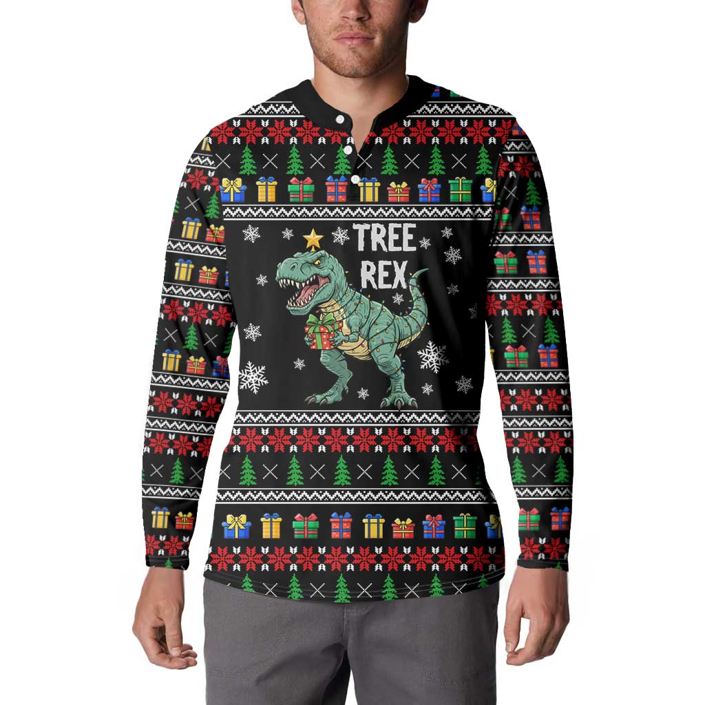 Tree Rex Christmas Button Sweatshirt Xmas Holiday Patterns - Wonder Print Shop