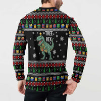 Tree Rex Christmas Button Sweatshirt Xmas Holiday Patterns - Wonder Print Shop