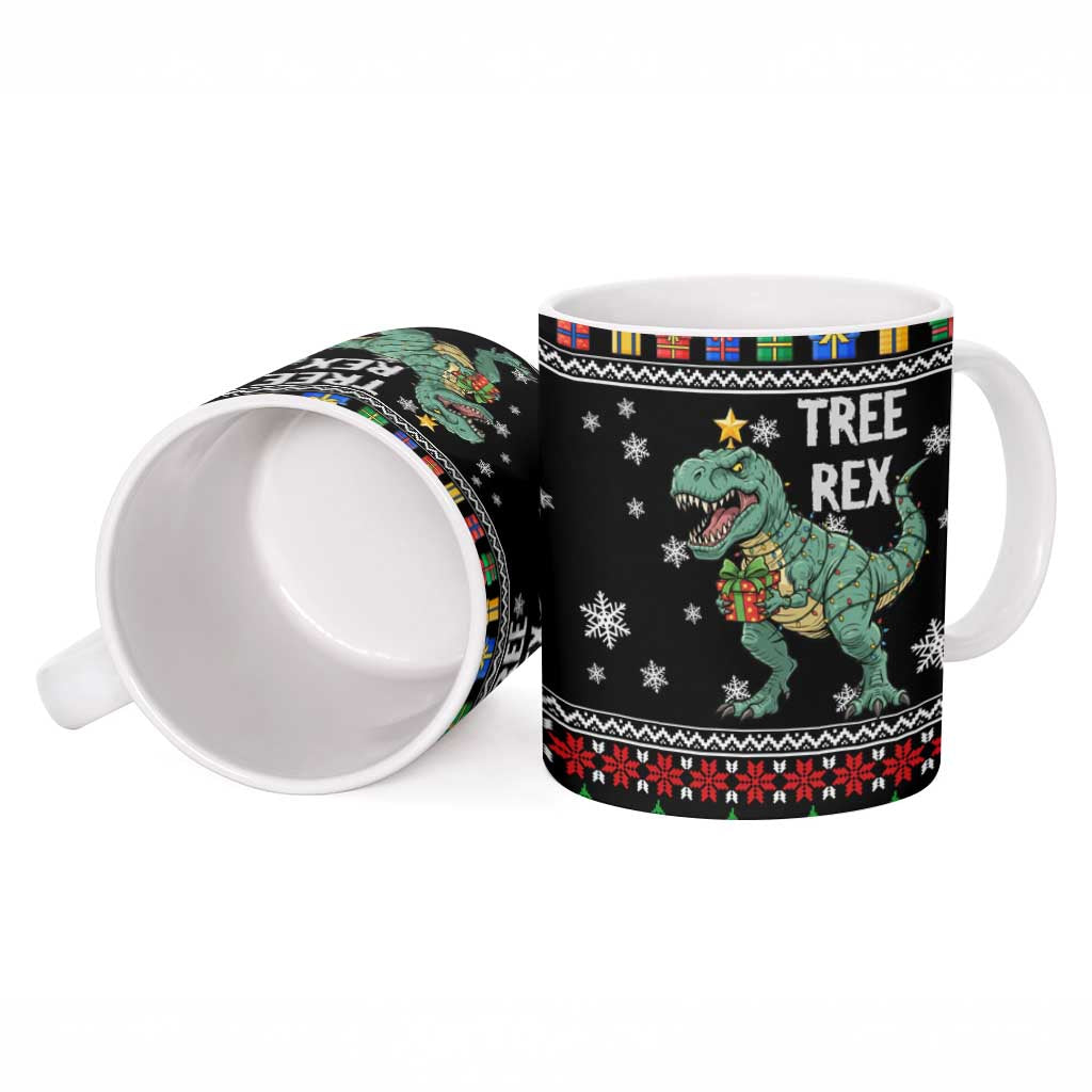 Tree Rex Christmas Ceramic Mug Xmas Holiday Patterns - Wonder Print Shop