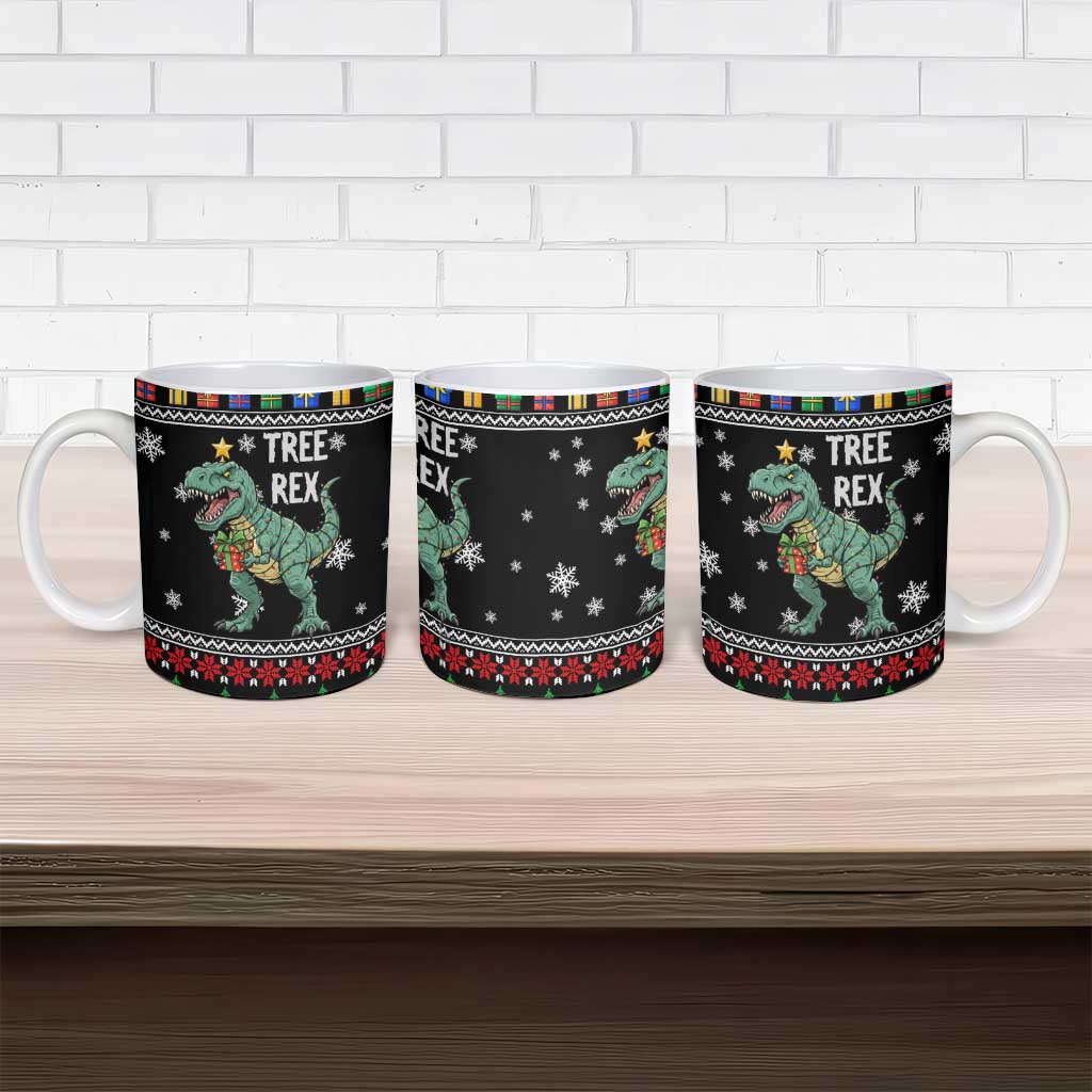 Tree Rex Christmas Ceramic Mug Xmas Holiday Patterns - Wonder Print Shop