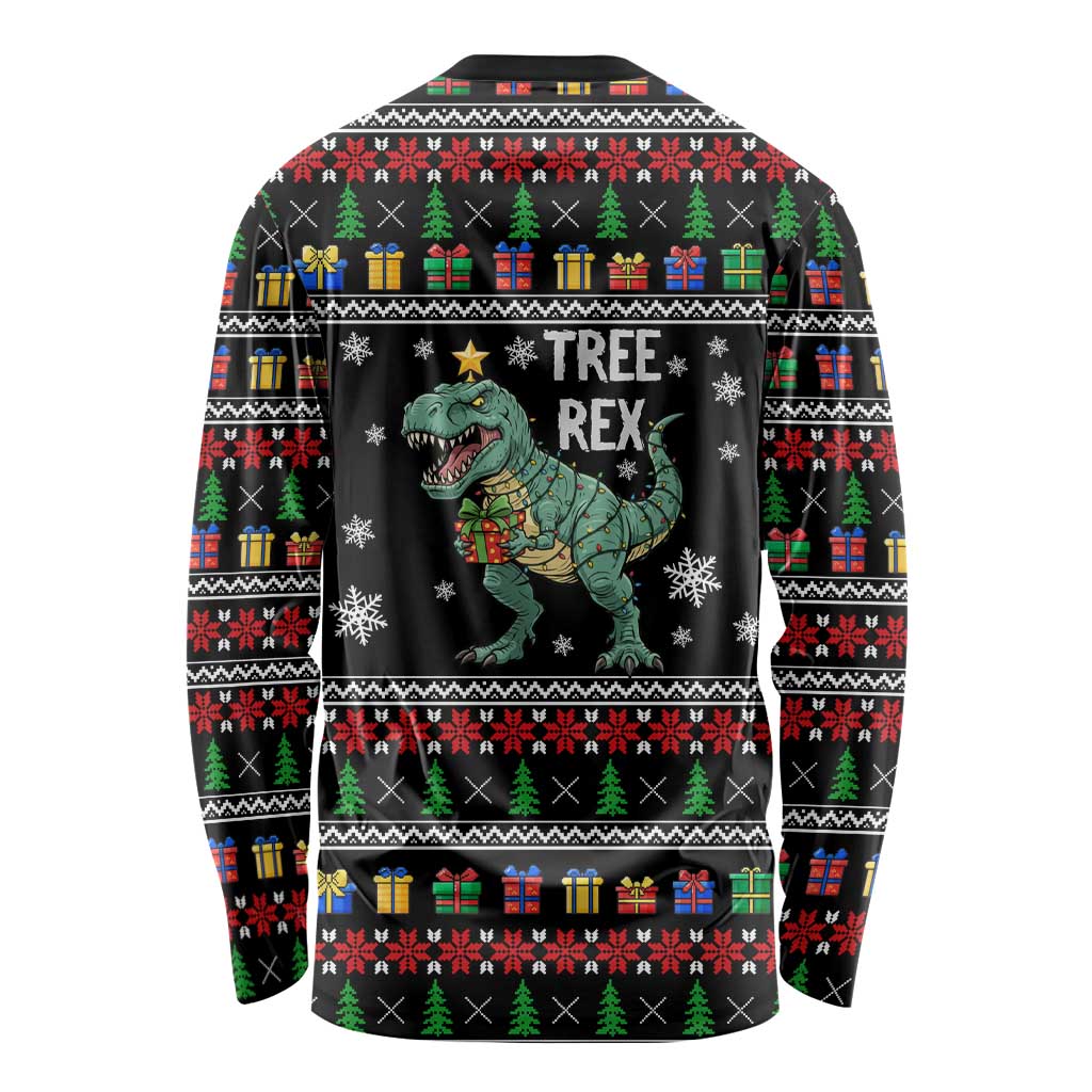 Tree Rex Christmas Long Sleeve Shirt Xmas Holiday Patterns - Wonder Print Shop