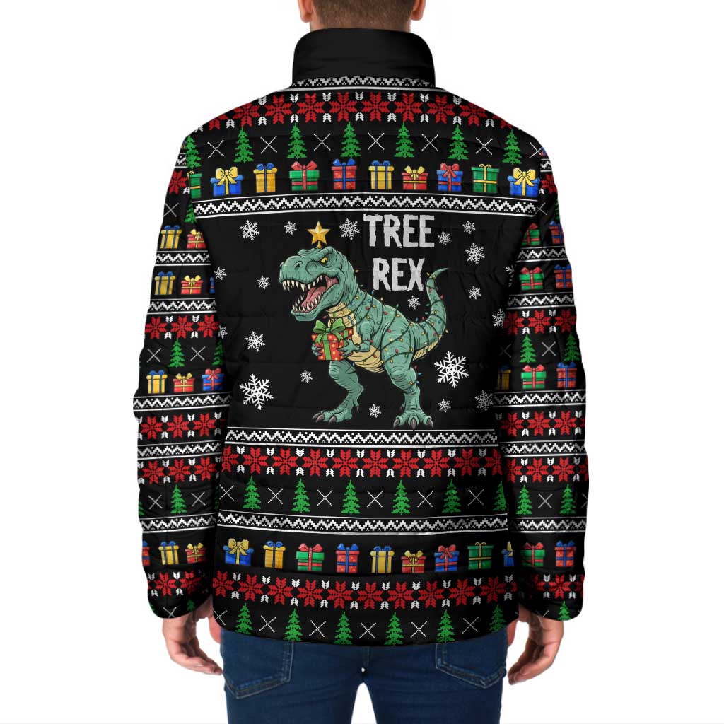 Tree Rex Christmas Padded Jacket Xmas Holiday Patterns - Wonder Print Shop