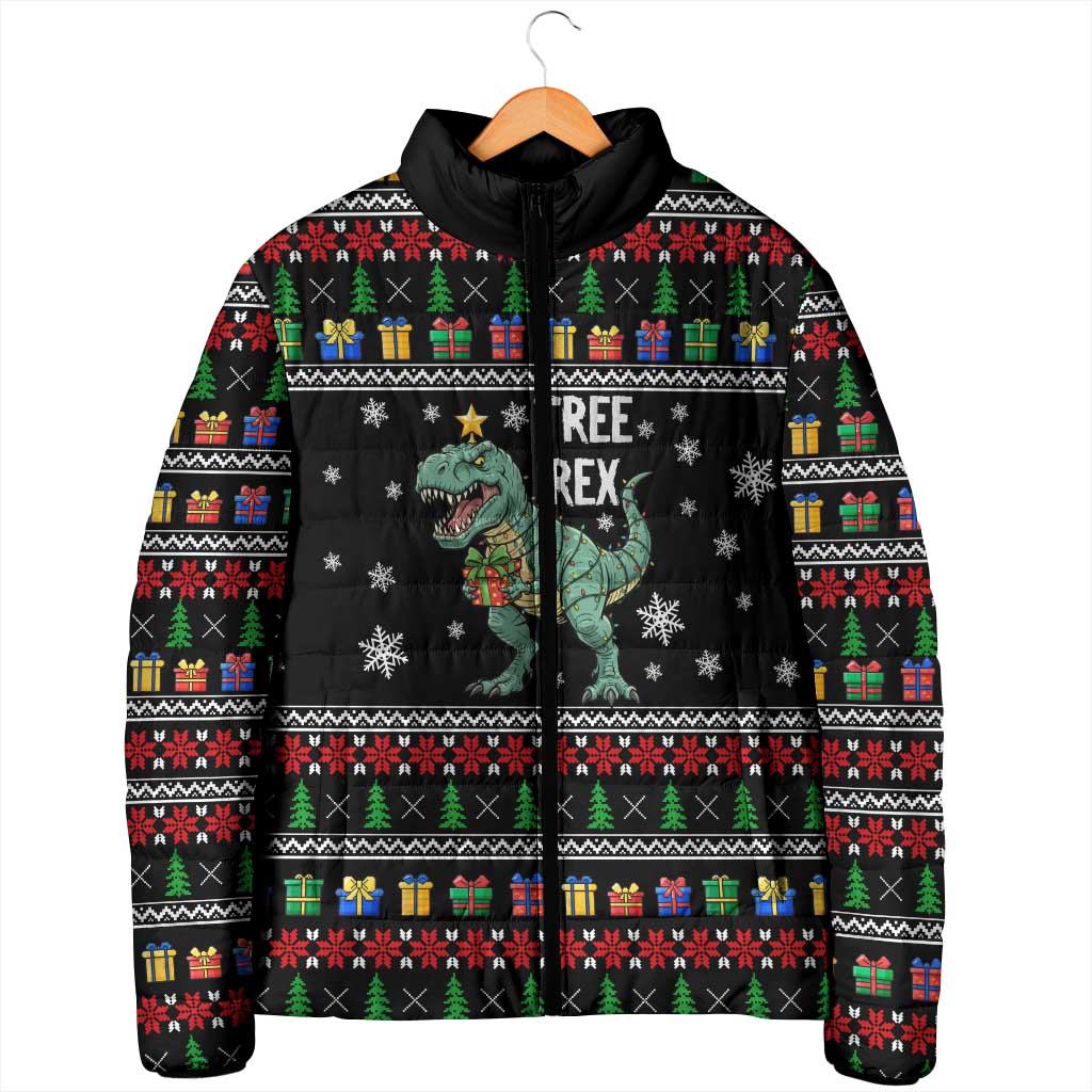 Tree Rex Christmas Padded Jacket Xmas Holiday Patterns - Wonder Print Shop