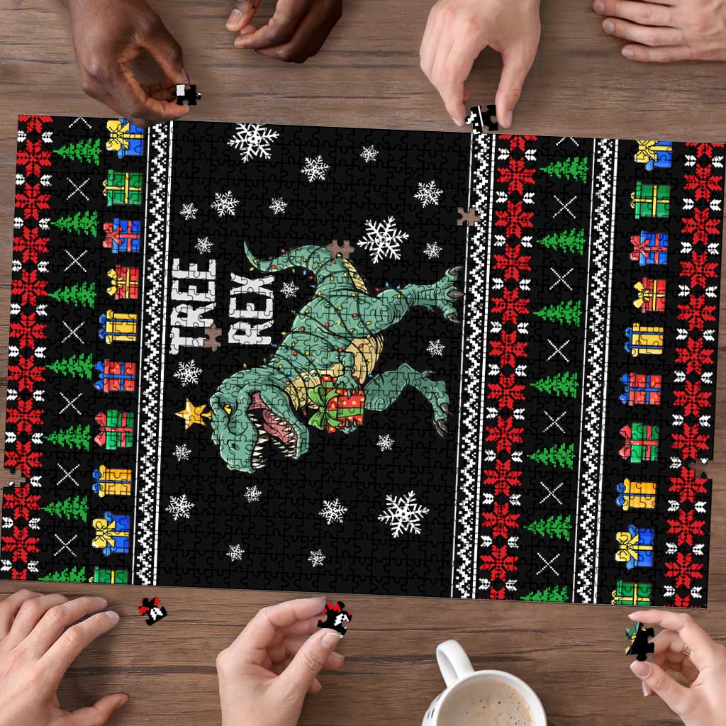 Tree Rex Christmas Puzzle Xmas Holiday Patterns - Wonder Print Shop
