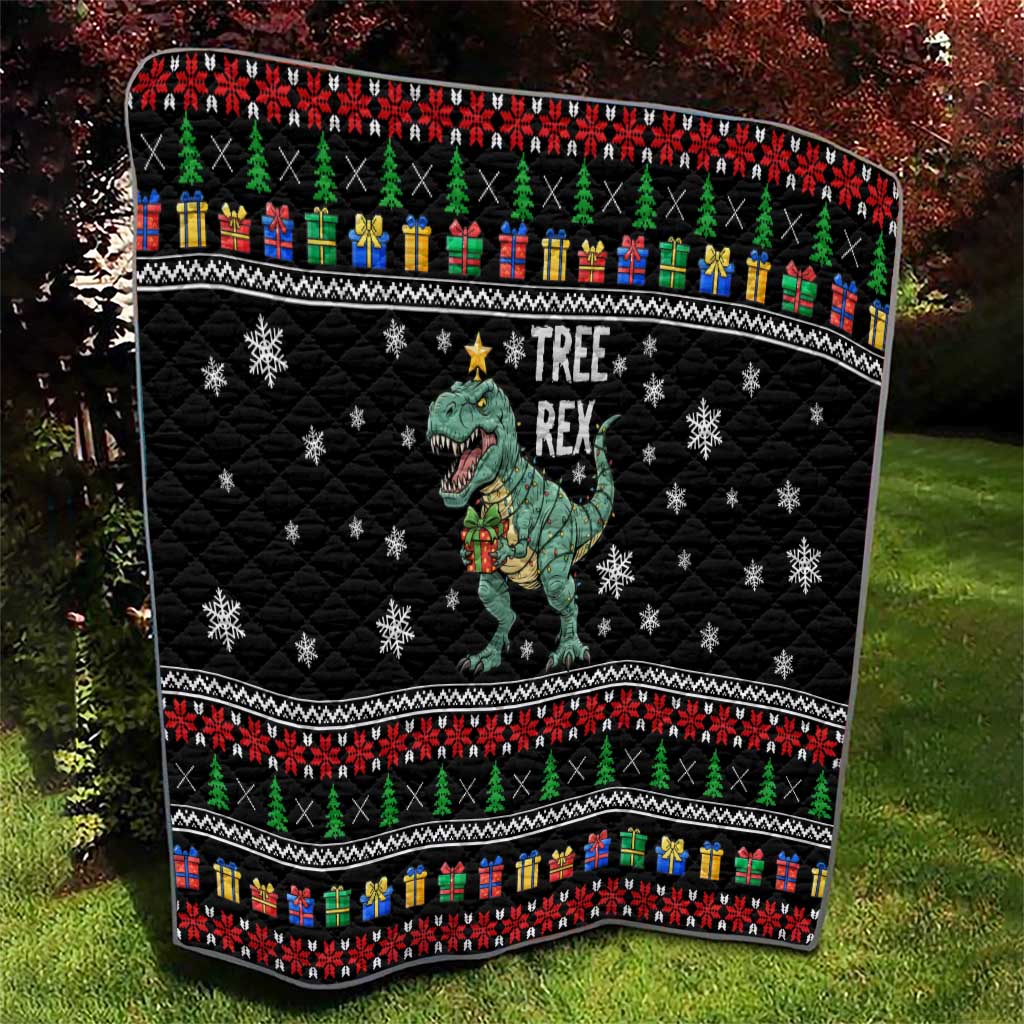 Tree Rex Christmas Quilt Xmas Holiday Patterns - Wonder Print Shop