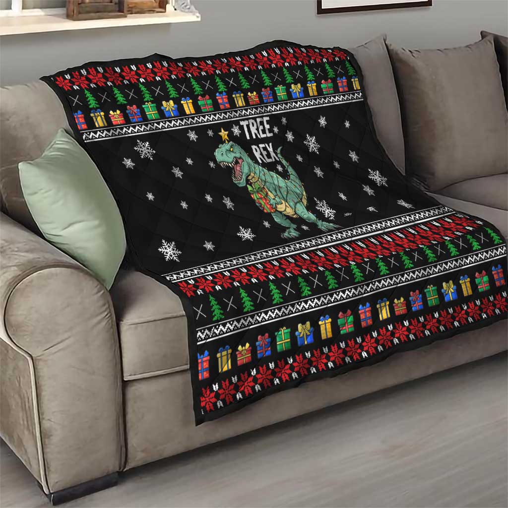 Tree Rex Christmas Quilt Xmas Holiday Patterns - Wonder Print Shop