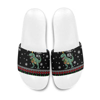 Tree Rex Christmas Slide Sandals Xmas Holiday Patterns - Wonder Print Shop