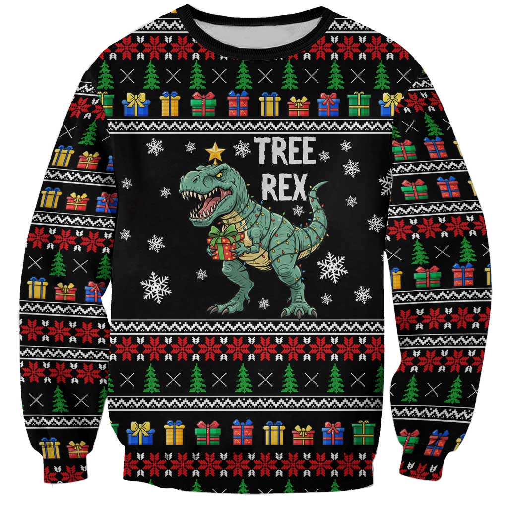 Tree Rex Christmas Sweatshirt Xmas Holiday Patterns - Wonder Print Shop