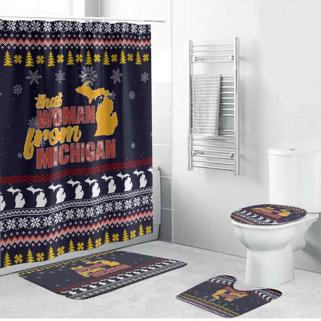 That Woman From Michigan Christmas Bathroom Set Xmas Holiday Patterns - Wonder Print Shop