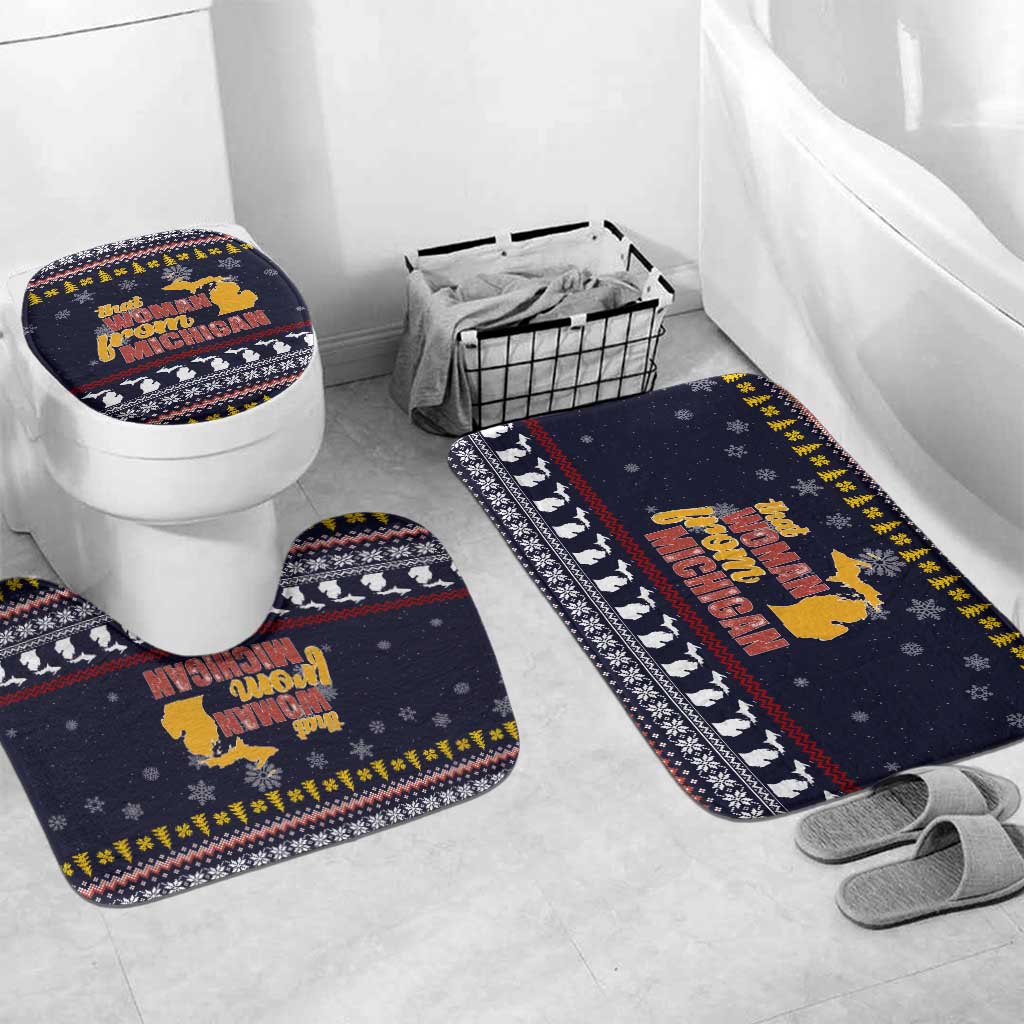 That Woman From Michigan Christmas Bathroom Set Xmas Holiday Patterns - Wonder Print Shop