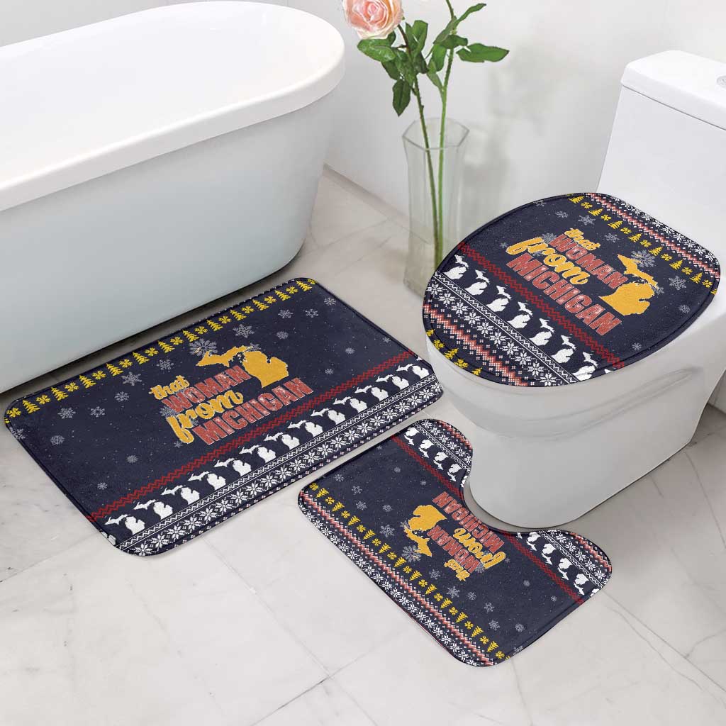 That Woman From Michigan Christmas Bathroom Set Xmas Holiday Patterns - Wonder Print Shop