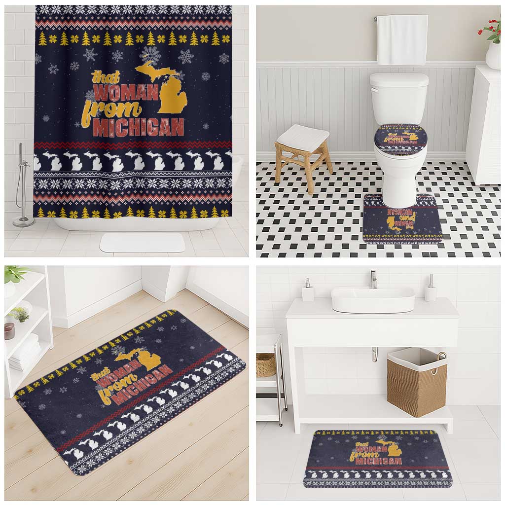 That Woman From Michigan Christmas Bathroom Set Xmas Holiday Patterns - Wonder Print Shop