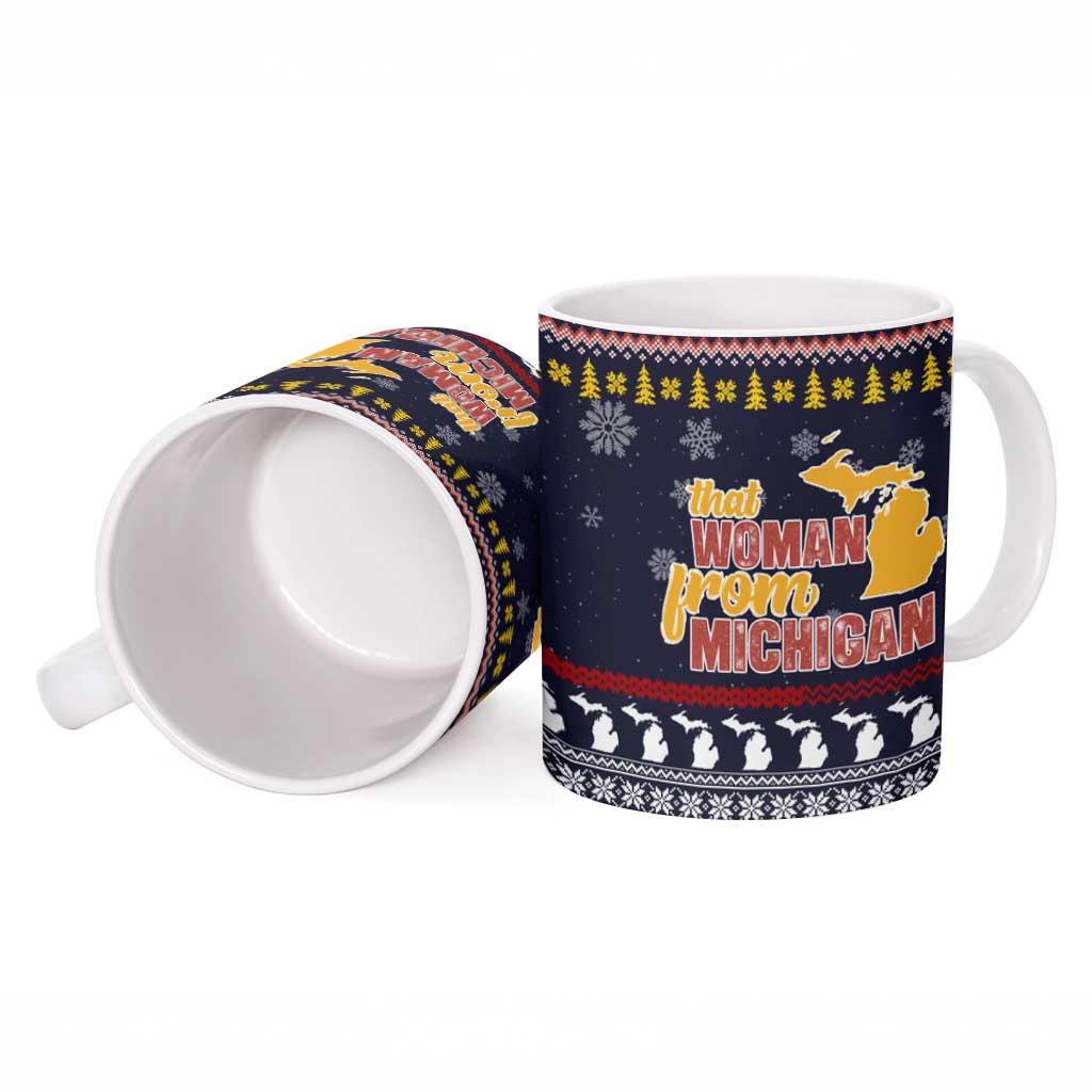 That Woman From Michigan Christmas Ceramic Mug Xmas Holiday Patterns - Wonder Print Shop