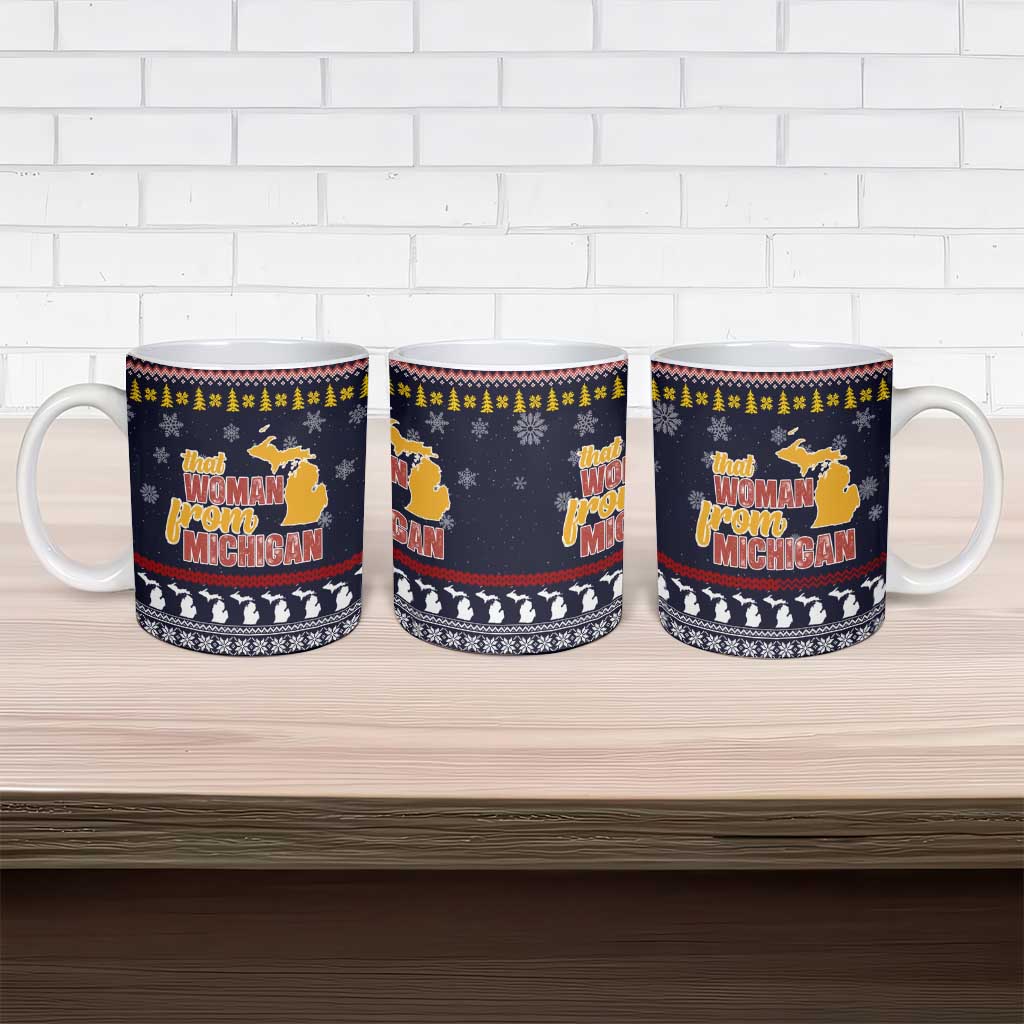 That Woman From Michigan Christmas Ceramic Mug Xmas Holiday Patterns - Wonder Print Shop