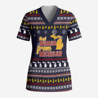 That Woman From Michigan Christmas Scrub Top Xmas Holiday Patterns - Wonder Print Shop