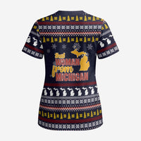 That Woman From Michigan Christmas Scrub Top Xmas Holiday Patterns - Wonder Print Shop
