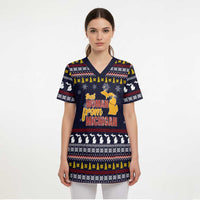 That Woman From Michigan Christmas Scrub Top Xmas Holiday Patterns - Wonder Print Shop