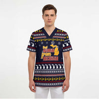 That Woman From Michigan Christmas Scrub Top Xmas Holiday Patterns - Wonder Print Shop