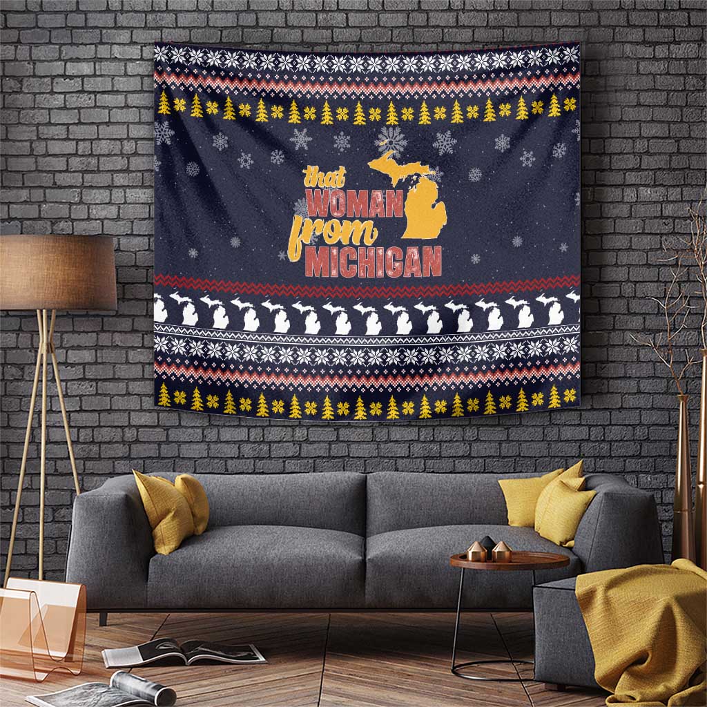 That Woman From Michigan Christmas Tapestry Xmas Holiday Patterns - Wonder Print Shop