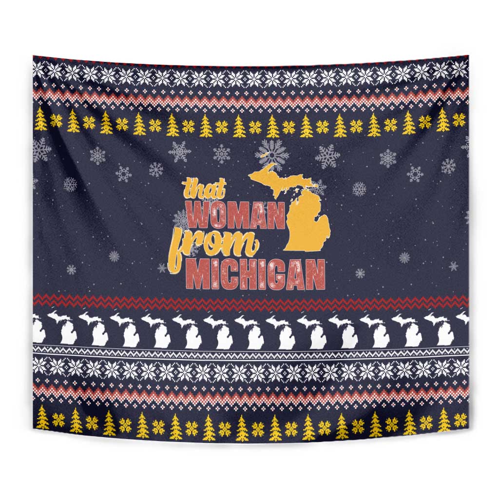 That Woman From Michigan Christmas Tapestry Xmas Holiday Patterns - Wonder Print Shop