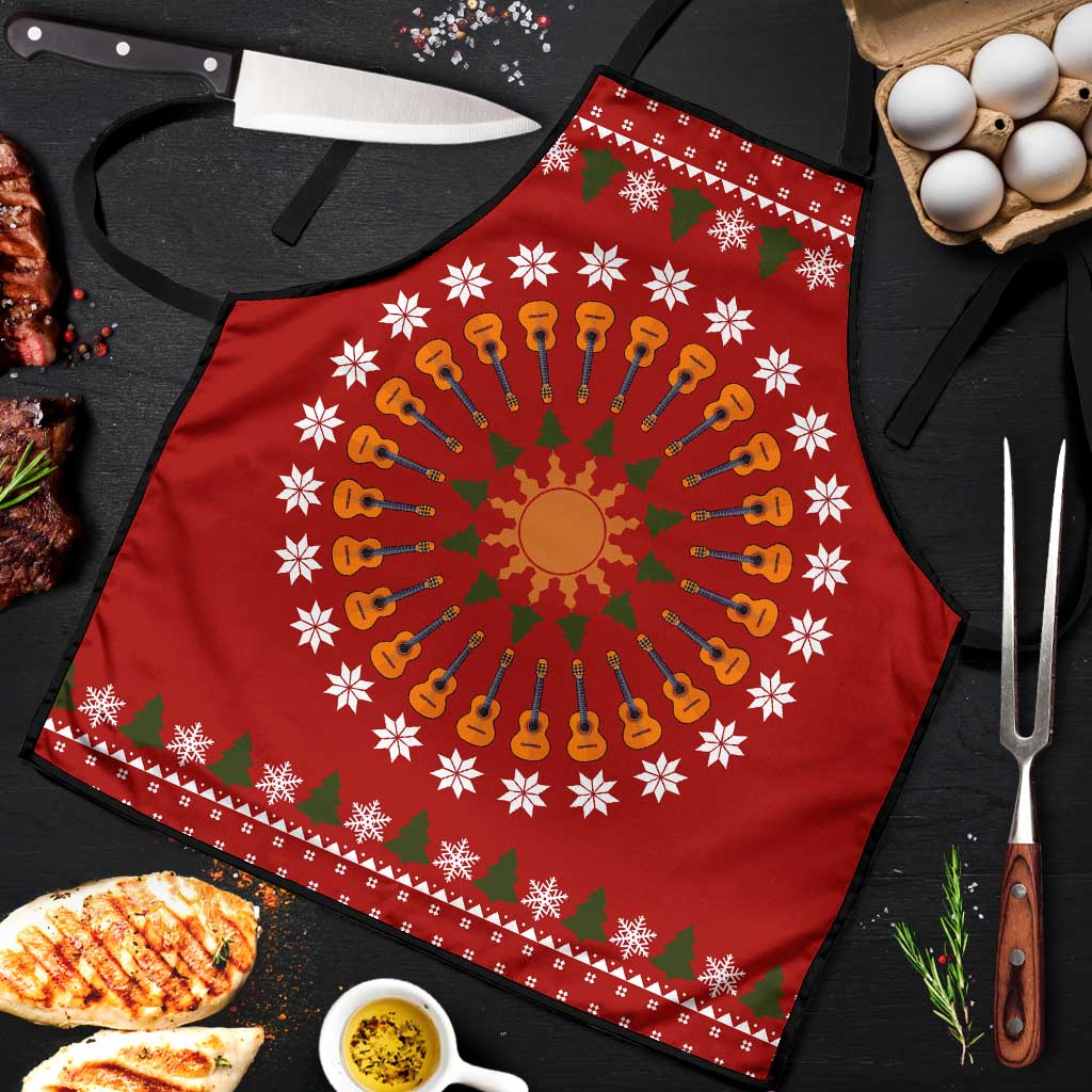 Guitar Lover Christmas Apron Xmas Holiday Patterns - Wonder Print Shop
