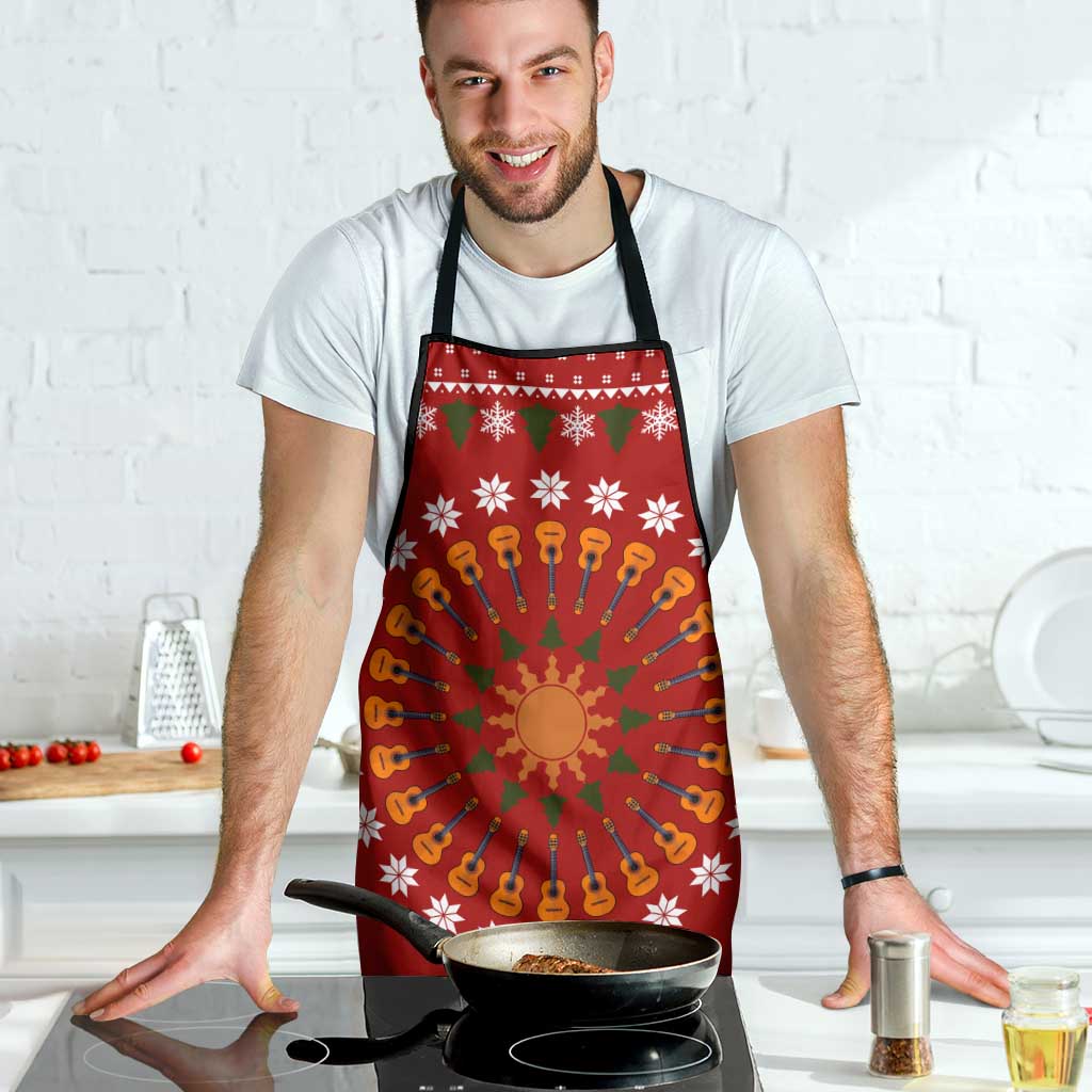 Guitar Lover Christmas Apron Xmas Holiday Patterns - Wonder Print Shop
