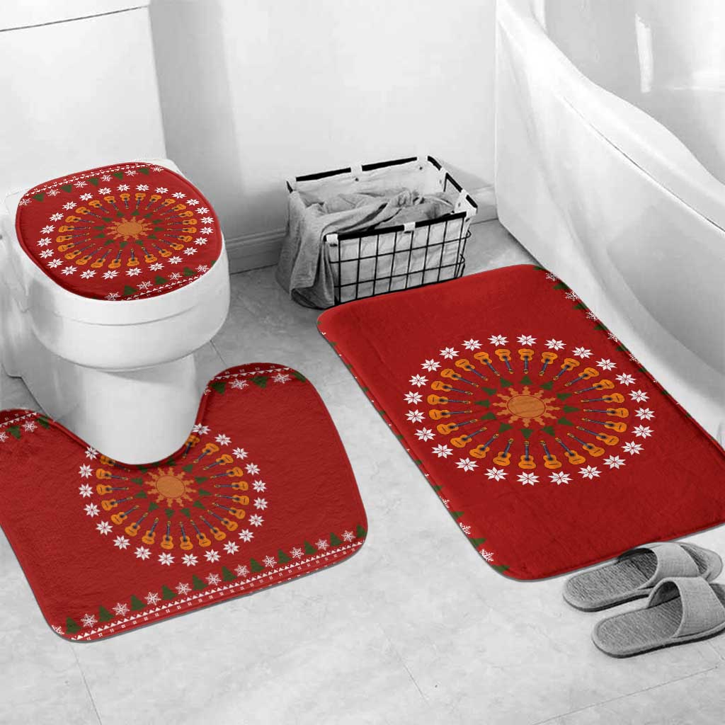 Guitar Lover Christmas Bathroom Set Xmas Holiday Patterns - Wonder Print Shop