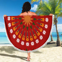 Guitar Lover Christmas Beach Blanket Xmas Holiday Patterns - Wonder Print Shop