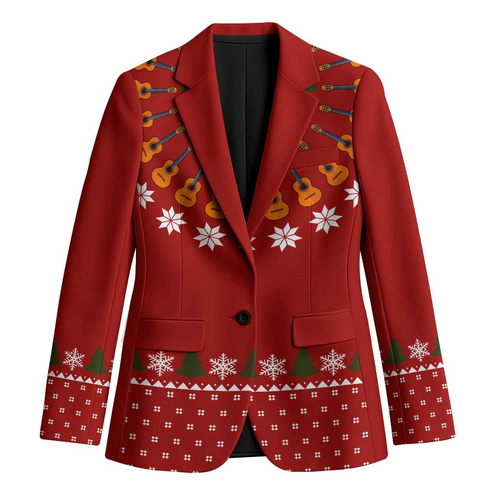 Guitar Lover Christmas Blazer Xmas Holiday Patterns - Wonder Print Shop