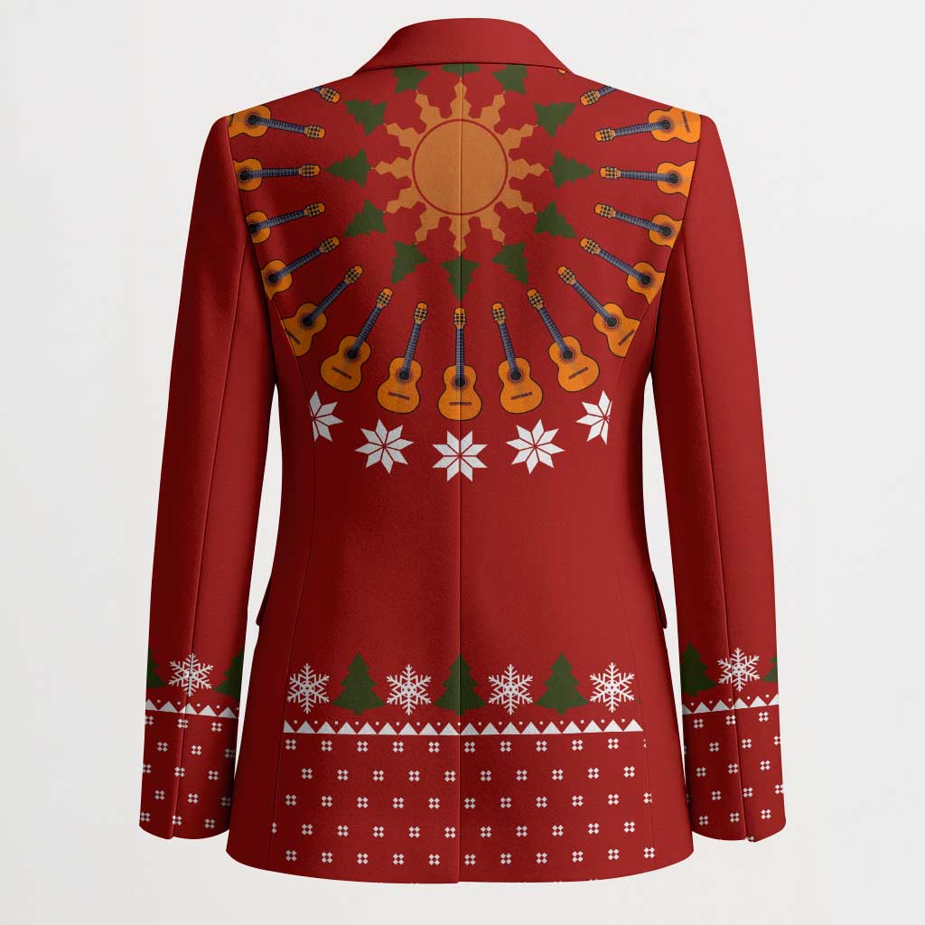 Guitar Lover Christmas Blazer Xmas Holiday Patterns - Wonder Print Shop