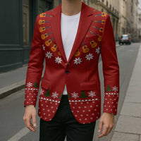 Guitar Lover Christmas Blazer Xmas Holiday Patterns - Wonder Print Shop