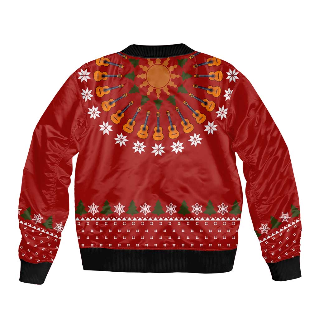 Guitar Lover Christmas Bomber Jacket Xmas Holiday Patterns - Wonder Print Shop