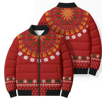 Guitar Lover Christmas Bomber Puffer Jacket Xmas Holiday Patterns - Wonder Print Shop