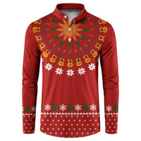 Guitar Lover Christmas Button Sweatshirt Xmas Holiday Patterns - Wonder Print Shop