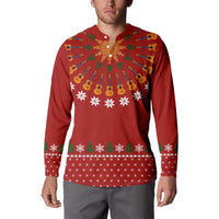 Guitar Lover Christmas Button Sweatshirt Xmas Holiday Patterns - Wonder Print Shop
