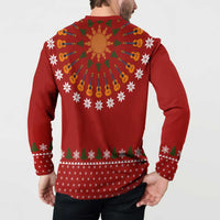 Guitar Lover Christmas Button Sweatshirt Xmas Holiday Patterns - Wonder Print Shop