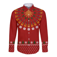 Guitar Lover Christmas Long Sleeve Button Shirt Xmas Holiday Patterns - Wonder Print Shop