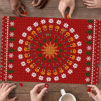 Guitar Lover Christmas Puzzle Xmas Holiday Patterns - Wonder Print Shop