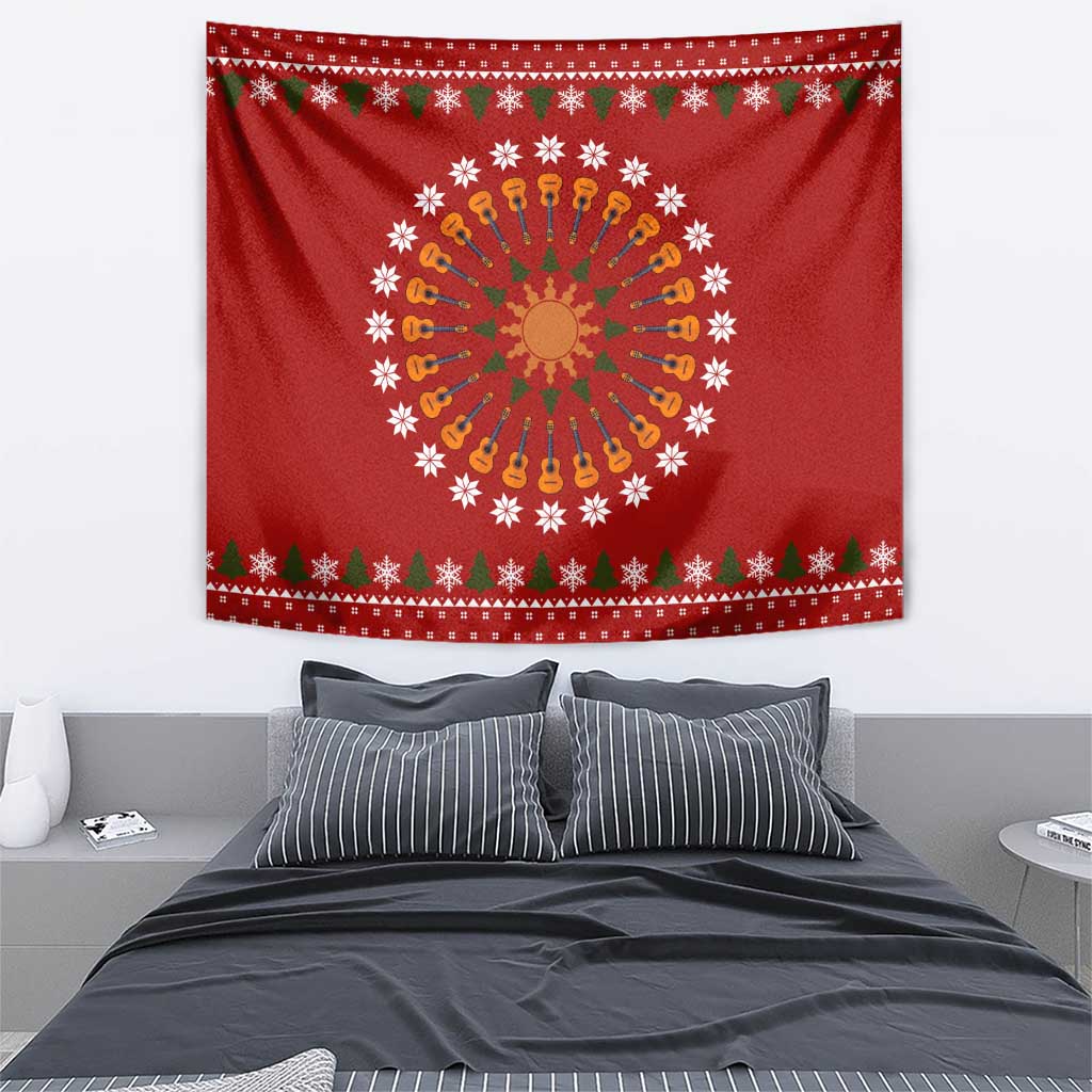 Guitar Lover Christmas Tapestry Xmas Holiday Patterns - Wonder Print Shop