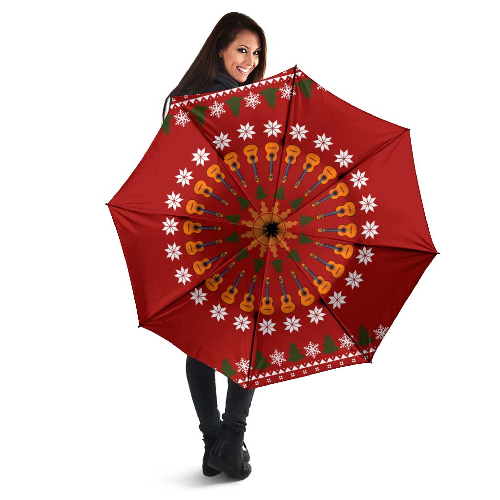 Guitar Lover Christmas Umbrella Xmas Holiday Patterns - Wonder Print Shop
