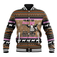 The Crazy Heifer Christmas Baseball Jacket Xmas Holiday Patterns - Wonder Print Shop