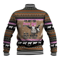 The Crazy Heifer Christmas Baseball Jacket Xmas Holiday Patterns - Wonder Print Shop