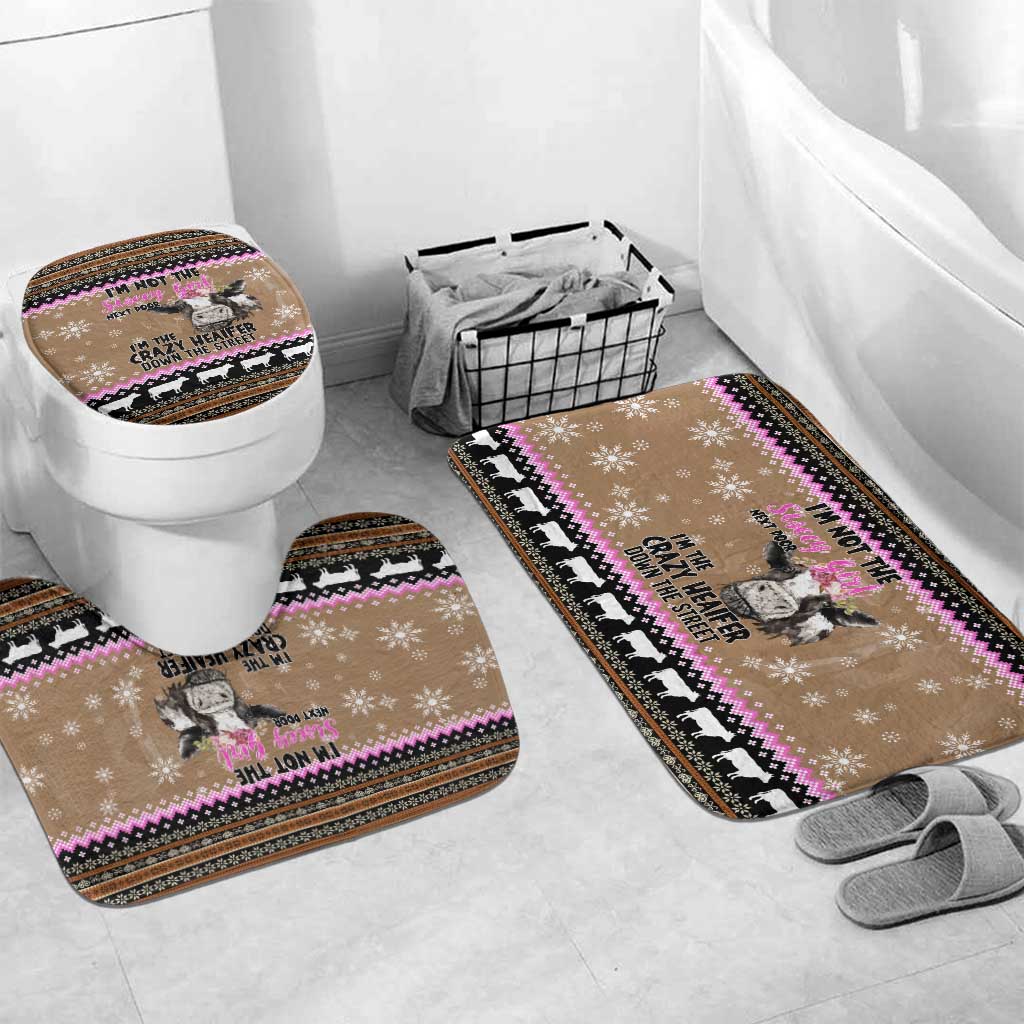 The Crazy Heifer Christmas Bathroom Set Xmas Holiday Patterns - Wonder Print Shop