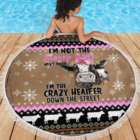 The Crazy Heifer Christmas Beach Blanket Xmas Holiday Patterns - Wonder Print Shop