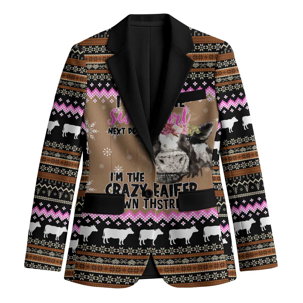 The Crazy Heifer Christmas Blazer Xmas Holiday Patterns - Wonder Print Shop
