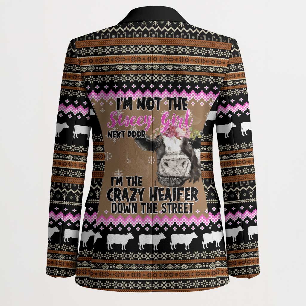 The Crazy Heifer Christmas Blazer Xmas Holiday Patterns - Wonder Print Shop