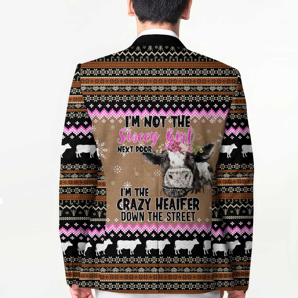 The Crazy Heifer Christmas Blazer Xmas Holiday Patterns - Wonder Print Shop